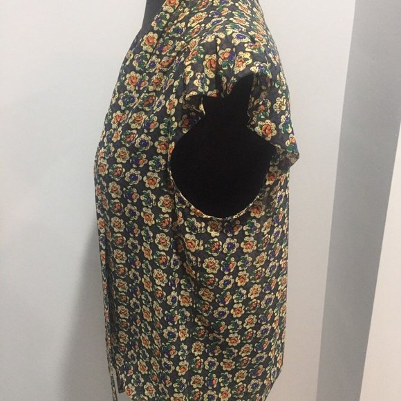 F21, Floral Necktie Ruffled Sleeves Small - Picture 8 of 10